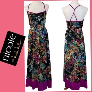 Nicole by Nicole Miller Multicolor Floral Maxi Dress Size 16